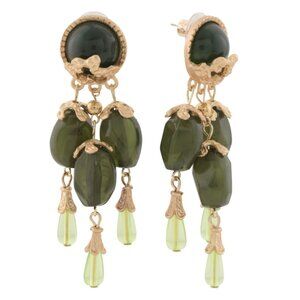 DANNIJO Green Vicki Stone Chandelier Earrings